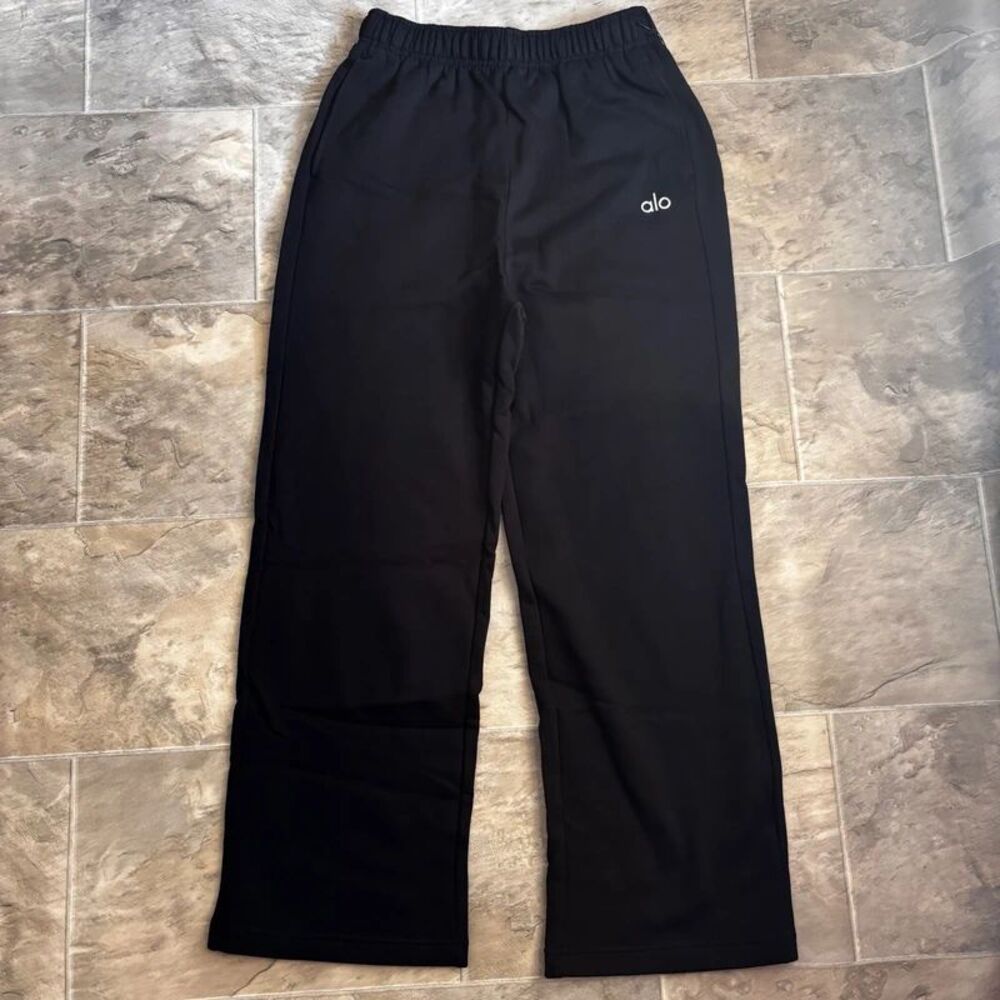 NWT Alo Yoga Accolade Sweatpants Mens Large Black Baggy Fleece Joggers